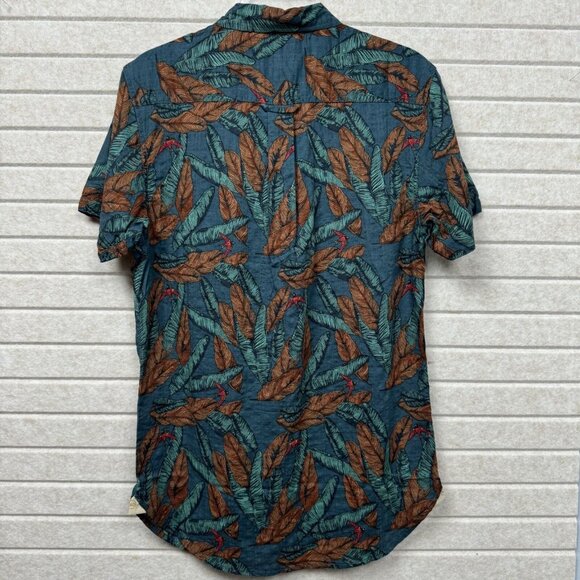 Nifty Genius Hawaiian Leaf Print Short Sleeve Button Down Shirt XS NWT - Picture 3 of 10